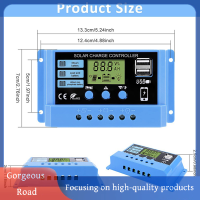 [งดงาม] 30A ขายดี10A เครื่องควบคุมการชาร์จพลังงานแสงอาทิตย์12V 24V ตัวควบคุมแอลซีดีพีวีแผงโซล่าร์รถยนต์สำหรับแบตเตอรี่ตะกั่วกรดแบตเตอรี่ลิเธียม USB คู่