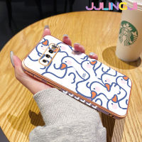 Jjlingji เคสปลอกสำหรับ Samsung S10พลัส S9บวกลายการ์ตูนน่ารักรูปหงส์ขาวสวยเคสซิลิโคนชุบดีไซน์ใหม่ด้านข้างฝาปิดเลนส์เต็มกล้องกล่องกันกระแทก Softcase