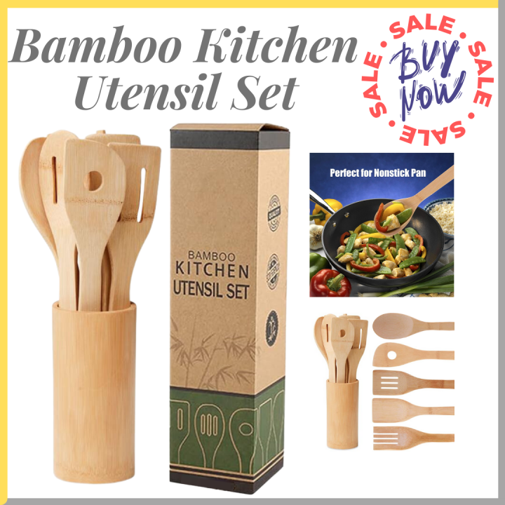 Eco Friendly Bamboo Kitchen Utensil Set Tool Kitchenware Lazada Ph 8542