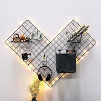 【YF】 Nordic Modern Home Wall Decoration Iron Art Grid  INS Photo Displaying Frame Party Metal Shelf Mesh Postcards Decor Racks