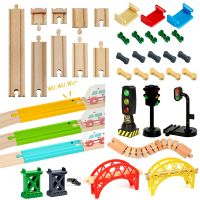 【YF】 Wooden Train Track Racing Railway Toys All Kinds Accessories fit for Biro Wood Tracks Children Gift