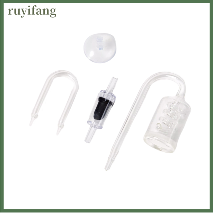 ruyifang-aquarium-co2-diffuser-glass-tank-u-shape-glass-aquarium-co2-bubble-atomizer-reactor-solenoid-regulator-moss-co2เครื่องฉีดน้ำ