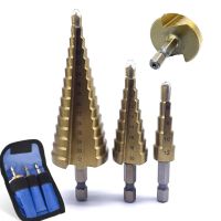 4-12mm 4-20mm 4-22mm 4-32mm HSS Titanium Drill Bit Drilling เครื่องมือไฟฟ้าโลหะความเร็วสูงเหล็กตัดรูไม้กรวยเจาะ