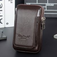 2018 New Fashion Men Genuine Leather Fanny Waist Bag Cell/Mobile Phone Coin Purse Pocket Belt Bum Pouch Male/Military Pack