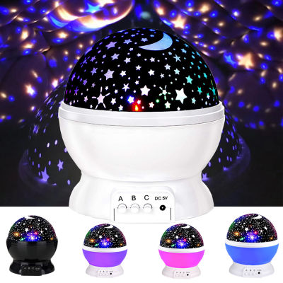 Projector Night Light Rotating Starry Sky Moon Projection Lamp Galaxy Night Lamps Starlight Christmas Lights for Child Kids Gift