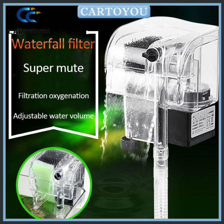 3 in 1 Aquarium Hang On Filter Waterfall Suspension Oxygen Pump ...