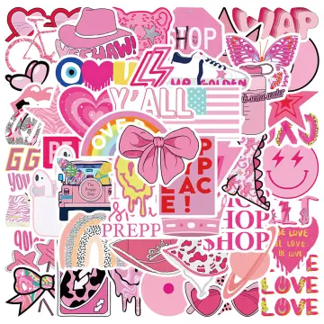 50 Pcs Girly Pink PREPPY Stickers Graffiti Sticker Vinyl