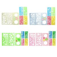 【CC】▼  7Pcs Template Stencils Rulers Multi-Function Measuring Ruler for StudyingDesigning