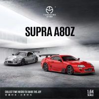 Time Micro 1:64 Model Car Supra A80Z Alloy Die-Cast Vehicle Collection-สีแดงและสีเทา