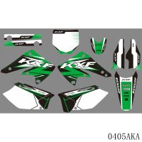 Full Graphics Decals Stickers Motorcycle Background Custom Number Name For Kawasaki KX250F KXF250 KXF250 KX 250F 2004 2005