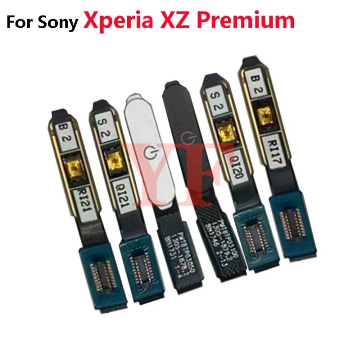 สำหรับ Sony Xperia Xz Premium G8142 G8141 X ประสิทธิภาพ XZ Plus XZS สวิตช์ปุ่มเปิดปิด XZ1ปุ่มลายนิ้วมือ Touch ID สายเคเบิลงอได้