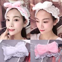 Korean Style Lace Elegant Headband for Women Bowknot Cute Headband Face Wash Makeup Hair Accessories Wholesale Jewelry