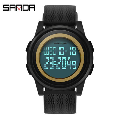 SANDA Top Brand Man Gold Watches Fashion Sport Watch Waterproof Thin Digital Watch Men Electronic Clock Chronograph reloj hombre