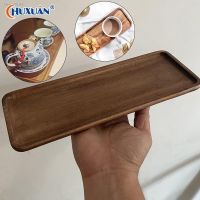 ™ Creative Wood Coffee Tray Rectangular Food Cup Trays Kitchen Decorative Dessert Candy Bamboo Tray Gongfu Tea Tray