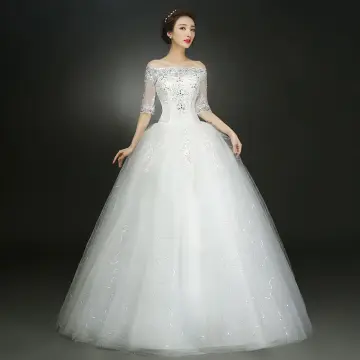 Giảm giá Váy cưới công chúa trễ vai màu đỏ AC410 - Mua Thông Minh