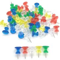 100 Pcs/Pack Transparent/Colorful Large I-shaped Pushpins Set Classic Colored Thumb Tacks Box Sealed for Office Bulletin Boards Clips Pins Tacks