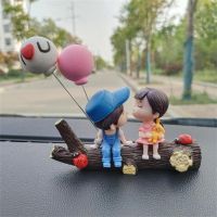 【CC】⊕▲▬  Car Decoration Cartoon Couples Figure Figurines Ornament Interior Dashboard Accessories Gifts