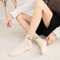 【Ready Stock】ใส่ ASHOE006 ลดเพิ่ม 15 (W-135)ส่งเร็วพร้อมส่งในไทย ถุงเท้าข้อกลางสกีนข้อลายหน้ายิ้ม Earth tone High Quality Fashionable