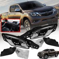 มือเปิดประตูในรถยนต์ สำหรับ รุ่น ฟอร์ด เรนเจอร์ FORD RANGER / MAZDA BT-50 BT50 PRO ปี 2012 - 2016 สีโครเมี่ยม + ก้านสีดำ 1 คู่ ซ้าย + ขวา