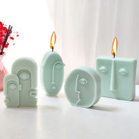 【YY】Nordic Design Silicone Candle Mold Handmade Abstract Human Face Plaster Epoxy Resin Aromath Soap Molds Home Decor Craft Gifts