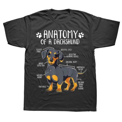 Funny Anatomy Dachshund Wiener Dog T Shirts Summer Style Graphic Streetwear Short Sleeve Birthday Gifts T shirt Mens Clothing XS-6XL
