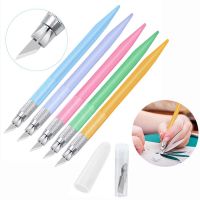 12 Blades Stationery Pen Knife Engraving Tools Paper Cutter Carving Knife Color Handle Carving Knife DIY Tool