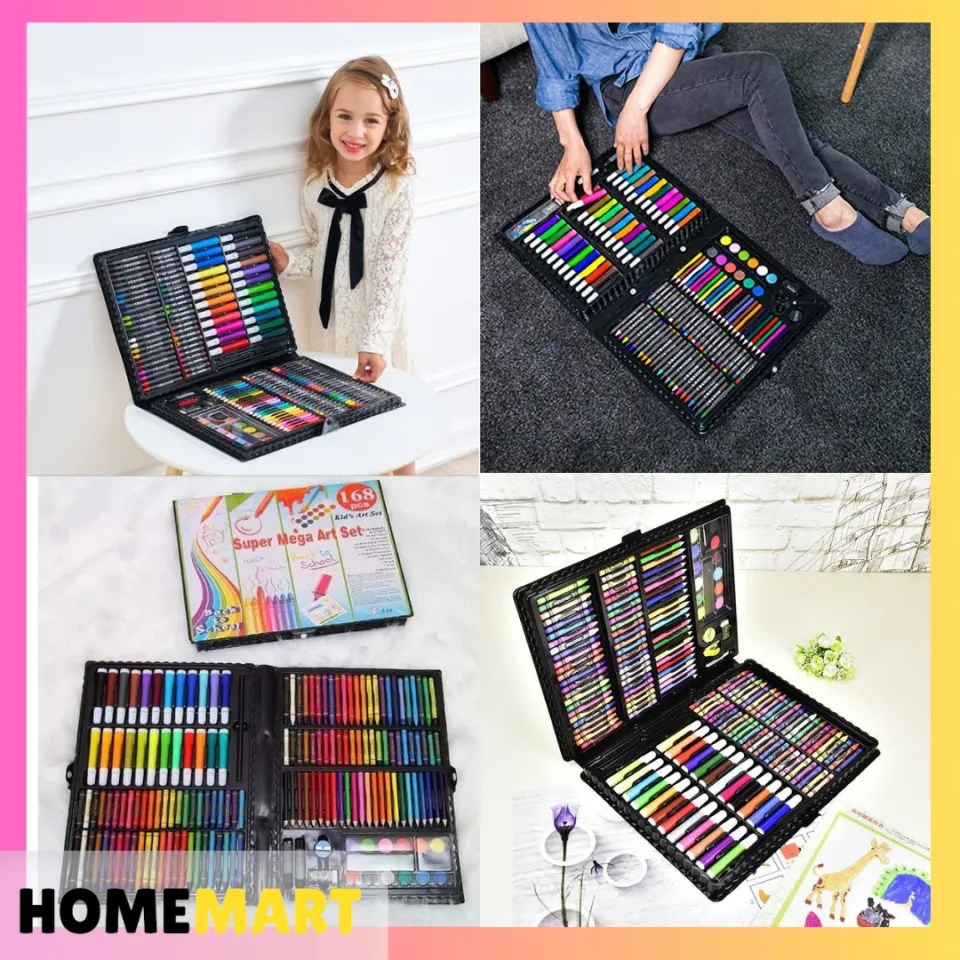 Cheska Olshoppe - 😘Super Mega Art Set 168 pcs coloring set may  watercolors, color pencils, crayons, coloring markers, tahar, eraser at iba  pa.. sulit ka dito mommy, malaki po ang case nia