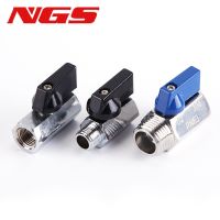 1/2" 3/8" 1/4" 1/8"BSP Threaded Male To Female Mini Nickel Plating Brass Ball Valve Stainless Steel Air Compressor Ball Valve