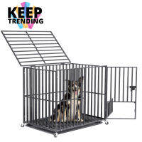 BingoPaw กรงสุนัขใหญ่  Heavy Duty Sturdy Dog Crate Extra Large Military Pet Cage Tear Resistant Square Tube and Prevent Escape Lock กรงสุนัขใหญ่ มีหลังคา Dog Cage