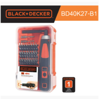 BLACK&amp;DECKER ไขควงไร้สาย4V รุ่น BD40K27-B1 ชุดดอกไขควง 27 ตัวชุด รับประกัน