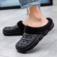 Men and Women Winter Slippers Fur Slippers Warm Fuzzy Plush Garden Clogs Mules Slippers Home Indoor Couple Slippers Flip Flops