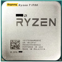 Ryzen 7 1700 R7 1700 3.0 GHz ใช้เกมเซน0.014แปดคอร์สิบหกเกลียวเครื่องประมวลผลซีพียู65W AM4เต้ารับ YD1700BBM88AE