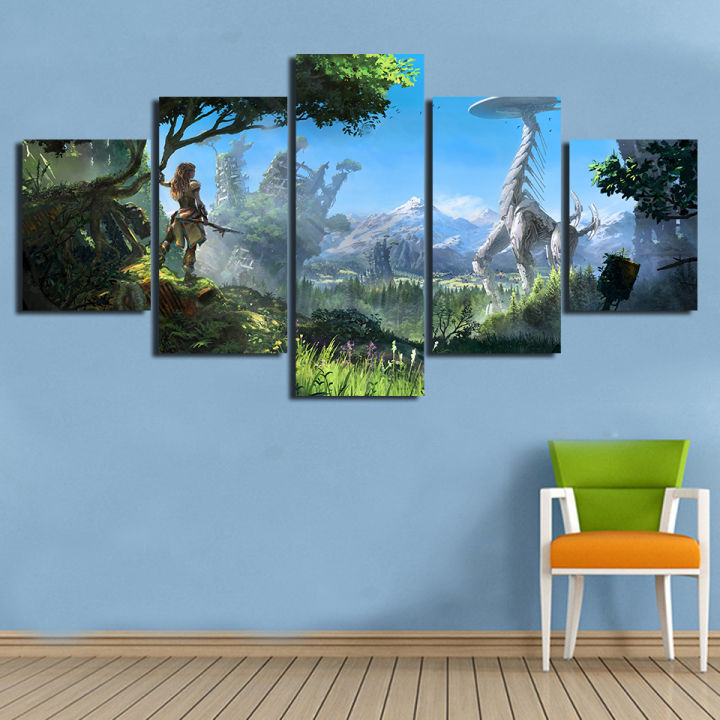 5pcs-horizon-zero-dawn-gamer-wall-art-canvas-hd-print-posters-pictures-paintings-home-decor-accessories-living-room-decoration