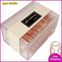 JIYAN2866 50Pcs โลหะสำหรับตกแต่ง คลิปหนีบกระดาษ โรสโกลด์ สร้างสรรค์และสร้างสรรค์ บุ๊คมาร์ค น่ารักน่ารักๆ แมวแมวแมว อุปกรณ์สำนักงานเสริม บ้านในบ้าน