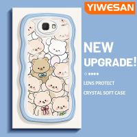 YIWESAN เคสสำหรับ Samsung J7 Prime J7 Prime 2เคสลายหมีน่ารักดีไซน์ใหม่ขอบครีมลูกคลื่นกันกระแทกแบบใสนิ่มเคสมือถือตัวป้องกันซิลิโคนใสกล้องที่สร้างสรรค์