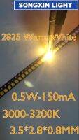 【☸2023 New☸】 ganfengsu3936969 100ชิ้นไดโอดเปล่งแสง2835 Led 0.5W 50-55lm โคมไฟลูกปัดแสงไฟแอลอีดีสีขาวอบอุ่น3000-3200K ส่งตรงจากโรงงาน