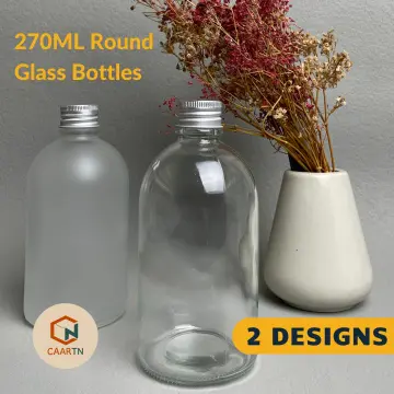 Frosted round glass juice bottle 270ml 350ml - Glass bottle