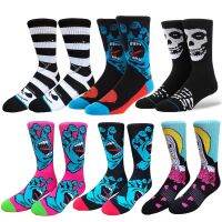 【Sock shop】ซานตา Misfits ครูซถุงเท้าผู้ชายเข่าสูงกีฬา Calcetines ถนนแฟชั่นฮิปฮอปแปลกสเก็ตบอร์ดบาสเกตบอลขี่จักรยานถุงเท้า