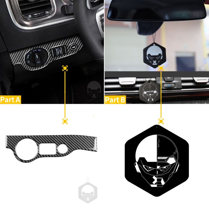 for-dodge-charger-carbon-fiber-head-light-switch-frame-panel-cover-sticker-2pcs-ld-2015-se-rt-interior-tuning-car-accessories