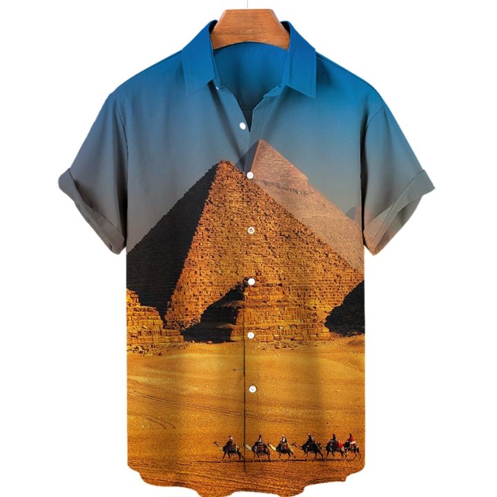 เสื้อฮาวายแขนสั้นโอเวอร์ไซส์ผู้ชายเสื้อผ้าหน้าร้อนมรดกโลกลายเสื้อเชิ้ตผู้ชาย3d-แฟชั่น-dazn