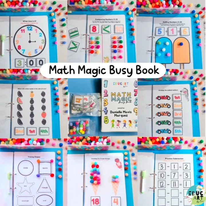 MATH BUSY BOOK - Basic Math Skills Learning Binder / Velcro Activity ...