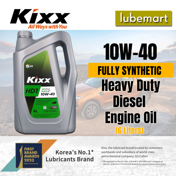 KIXX HD1 10W40 Fully Synthetic Diesel Engine Oil (6 Liters) Lazada