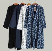 ผู้ชายขนาดใหญ่ nightgown 200 catties ผ้าฝ้ายบริสุทธิ์ tie ญี่ปุ่น kimono เสื้อคลุมอาบน้ำเสื้อคลุมอาบน้ำผู้ชายฤดูใบไม้ร่วงและฤดูหนาวผ้าฝ้าย