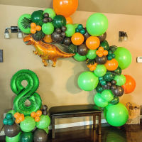 107Pcs Jungle Theme Dinosaur Party Decoration Balloon Set Fruit Green Orange Latex Baby Shower Kid Boy Birthday Party Supplies