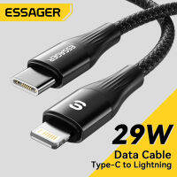 สายชาร์จเร็วสำหรับชาร์จ iPad Macbook USB ESSAGER สายสำหรับ iPhone 14 13 12 11 Pro Max XS 29W