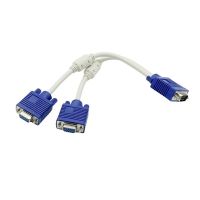 【cw】VGA One Divided into Two Computer Video Cable VGA 3+6 Copper Computer Display Double Magnet Ring Extended by Projector Cable ！