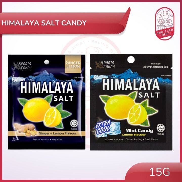 5 Packets of HIMALAYA Salt Extra Cool Mint Candy Lemon Flavour 15g Sports  Candy