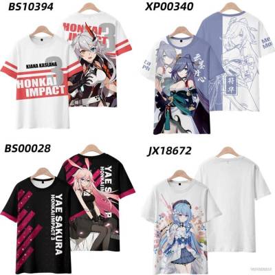 เสื้อยืดแขนสั้นลําลอง ทรงหลวม พิมพ์ลายอนิเมะ Sam Honkai Impact 3rd พลัสไซซ์ แฟชั่นสําหรับผู้ชาย และผู้หญิง