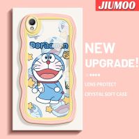 เคส JIUMOO สำหรับ OPPO A37 A37F เคสนิ่มลายการ์ตูนโดราเอมอนน่ารักดีไซน์ใหม่ขอบเป็นลอนหลากสีเคสนิ่มใส่โทรศัพท์เคสใสทำจากซิลิโคนเลนส์กล้องถ่ายรูปเคสโปร่งใสป้องกันการกระแทก