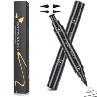 1 Pcs 2 In1 Black Seal Stamp Liquid Eyeliner Pen Double ended Black Fast Dry Waterproof Eyes Makeup Professional Cosmetic Tools